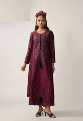 Asim Jofa 2 Piece Unstitched Embroidered Charmeuse Silk Suit - AJULO-03