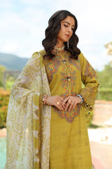 Charizma 3 Pc Unstitched Embroidered Lawn Suit - AN6-01