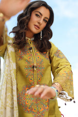 Charizma 3 Pc Unstitched Embroidered Lawn Suit - AN6-01