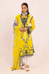 Gul Ahmed 3 Piece Unstitched Printed Lawn Suit with Embroidered Chiffon Dupatta BCT-52015