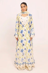 Gul Ahmed 3 Piece Unstitched Embroidered Lawn Suit with Printed Chiffon Dupatta BM-42036