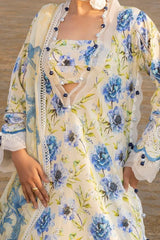Gul Ahmed 3 Piece Unstitched Embroidered Lawn Suit with Printed Chiffon Dupatta BM-42036