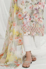 Gul Ahmed 3 Piece Unstitched Printed Pure Bamboo Silk Suit with Printed Chiffon Dupatta BS-52002