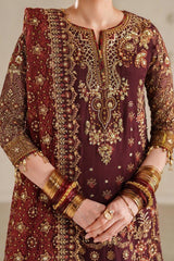 Baroque 3 Piece Unstitched Embroidered Chiffon Suit - CH14-07