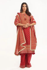 Gul Ahmed 3 Piece Unstitched Lacquer Printed Lawn Suit CL-52138 B