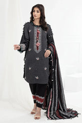 Gul Ahmed 3 Piece Unstitched Embroidered Lacquer Printed Lawn Suit with Lacquer Printed Lawn Dupatta CL-52392