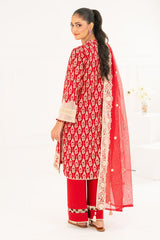 Gul Ahmed 3 Piece Unstitched Embroidered Khaddar Suit With Net Dupatta CN-52006