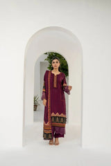 FIRDOUS 3 Piece Stitched Printed Linen Suit - D-909