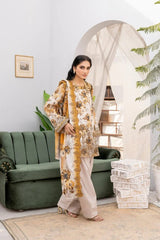 FIRDOUS 3 Piece Stitched Embroidered Printed Lawn Suit - D-779