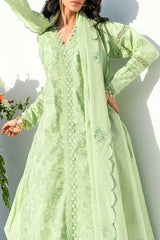 Gul Ahmed 3 Piece Unstitched Embroidered Lawn Suit with Embroidered Denting Lawn Dupatta DN-52018