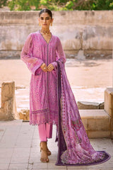 Gul Ahmed 3PC Embroidered Chiffon Unstitched Suit with Digital Printed Paper Cotton Dupatta FE-32022