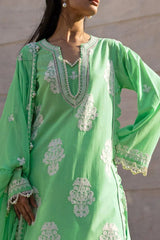 Gul Ahmed 3 Piece Unstitched Embroidered Lawn Suit with Embroidered Chiffon Dupatta FE-52101