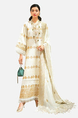 Gul Ahmed 3 Piece Unstitched Embroidered Lawn Suit with Embroidered Chiffon Dupatta FE-52128