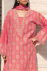 Gul Ahmed 3 Piece Unstitched Embroidered Lawn Suit with Embroidered Chiffon Dupatta FE-52148