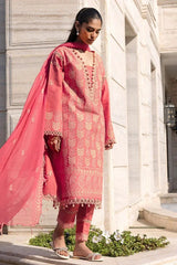 Gul Ahmed 3 Piece Unstitched Embroidered Lawn Suit with Embroidered Chiffon Dupatta FE-52148
