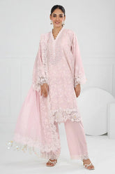 Gul Ahmed 3 Piece Unstitched Embroidered Lawn Suit with Embroidered Chiffon Dupatta FE-52152