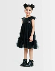 Beechtree 1 Piece Kid's Stylish frock - FGFR-521-18-Black