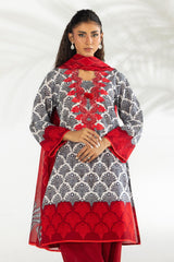 Gul Ahmed 3 Piece Ready to Wear Printed with Embroidered Lawn Suit - IUSTKSD-2167