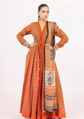 Gul Ahmed 3 Piece Unstitched Printed Embroidered Khaddar Shirt With Printed Stripe Khaddar Dupatta K-52019