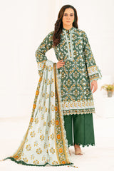 Gul Ahmed 3 Piece Unstitched Printed Khaddar Suit With Dupatta K-52083