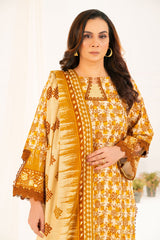 Gul Ahmed 3 Piece Unstitched Printed Khaddar Suit With Dupatta K-52087
