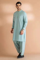 BONANZA MEN'S 2 PIECE SKY BLUE-COTTON-KURTA SHALWAR - KSRS24-031