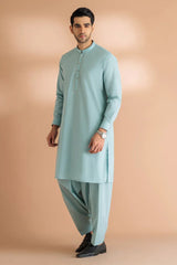 BONANZA MEN'S 2 PIECE SKY BLUE-COTTON-KURTA SHALWAR - KSRS24-031