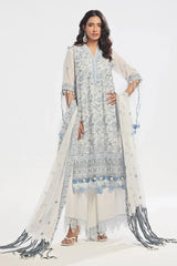 Gul Ahmed 3 Piece Unstitched Embroidered Swiss Voile Suit with Embroidered Chiffon Dupatta LSV-52024