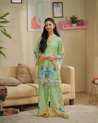 Dhaga 2 Piece Ready to Wear intricate cutwork Suit - Matcha