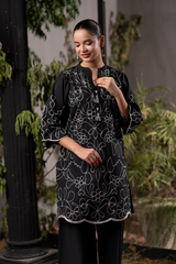 Dor 2 Piece Ready to Wear Embroidered Co-Order Set - Midnight Vine