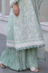 Gul Ahmed 3 Piece Unstitched Embroidered Lawn Suit with Embroidered Chiffon Dupatta PM-52068