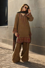 Charizma 3 Pc Unstitched Embroidered Leather Suit - PSW5-11