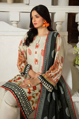 Gul Ahmed 3 Piece Unstitched Printed Stripe Khaddar Suit With Dupatta SD-52176