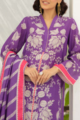 Gul Ahmed 3 Piece Unstitched Printed Stripe Khaddar Suit With Dupatta SD-52191