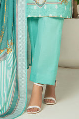 Gul Ahmed 3 Piece Unstitched Printed Stripe Khaddar Suit With Dupatta SD-52195