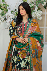 Gul Ahmed 3 Piece Unstitched Printed Zari Cotton & Khaddar Suit With Dupatta SD-52208