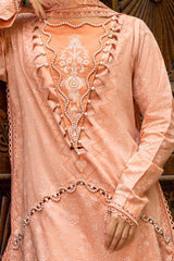 Gul Ahmed 3 Piece Unstitched Gold Lacquer Printed Suit with Burnout Silk Dupatta SP-52046