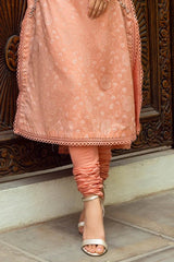 Gul Ahmed 3 Piece Unstitched Gold Lacquer Printed Suit with Burnout Silk Dupatta SP-52046
