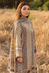 Gul Ahmed 3 Piece Unstitched Embroidered Raw Silk Printed Suit SP-52068