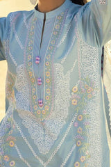 Gul Ahmed 3 Piece Unstitched Embroidered Lawn Suit with Printed Tissue Silk Dupatta SSM-52002