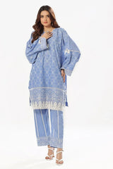 Gul Ahmed 2 Piece Unstitched Embroidered Lawn Shirt with Dyed Trouser TL-52089