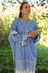 Gul Ahmed 2 Piece Unstitched Embroidered Lawn Shirt with Dyed Trouser TL-52089