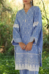 Gul Ahmed 2 Piece Unstitched Embroidered Lawn Shirt with Dyed Trouser TL-52089