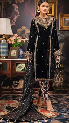 Gul Ahmed 3 PC Unstitched Embroidered Jamawar Suit with Velvet Shawl VLW-37