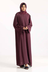 Gul Ahmed 02 Piece Stitched Nisa Georgette Dyed Abaya And Block Print Wool Chiffon Scarf WGB-KAB-22062