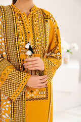 Gul Ahmed 3 Piece Unstitched Printed Khaddar Suit With Dupatta WNS-52021