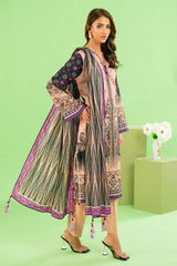 Gul Ahmed 3 Piece Unstitched Printed Cotton Linen Suit With Dupatta WNS-52027