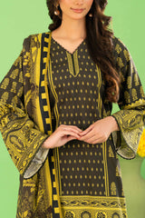 Gul Ahmed 3 Piece Unstitched Printed Cotton Linen Suit With Dupatta WNS-52032