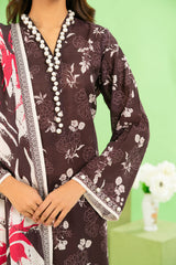 Gul Ahmed 3 Piece Unstitched Printed Khaddar Suit With Dupatta WNS-52038