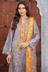 Gul Ahmed 3 Piece Unstitched Printed Khaddar Suit With Dupatta WNS-52041